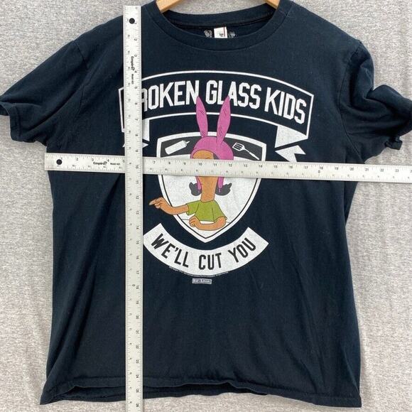 Bob's Burgers Tshirt Mens Large Blue Louise Broken Glass Kids We'll Cut You Tee - Picture 5 of 9